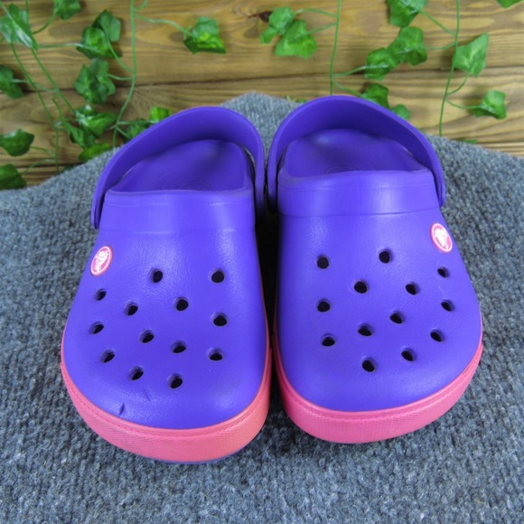 Crocs Clog  Girl Y 1 Medium Flat Purple Synthetic Slip On - Picture 2 of 6